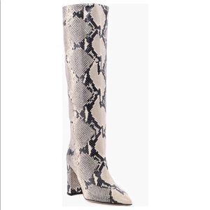 Paris Texas Python-Print Leather Boots